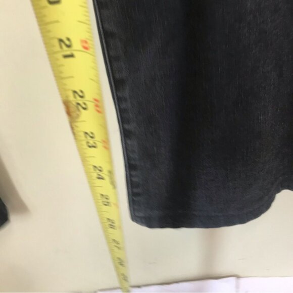 Levi's 414 Classic Straight Leg High Waist Stretch Boot Zip Black Denim Jeans 20 - Picture 13 of 14